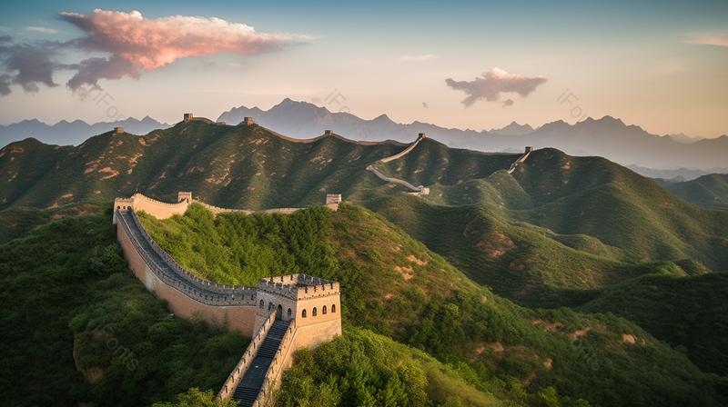 长城清晰的摄影图高清的图片海报设计背景广告设计素材元素中国风中式古建筑风景风光大气旅游风景区出游绿色的树木天空,高清,摄影图,摄影图片,图片大全,摄影图免费下载